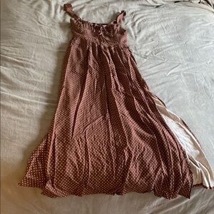 Saltwater LUXE Smocked Pink and Orange Maxi Dress